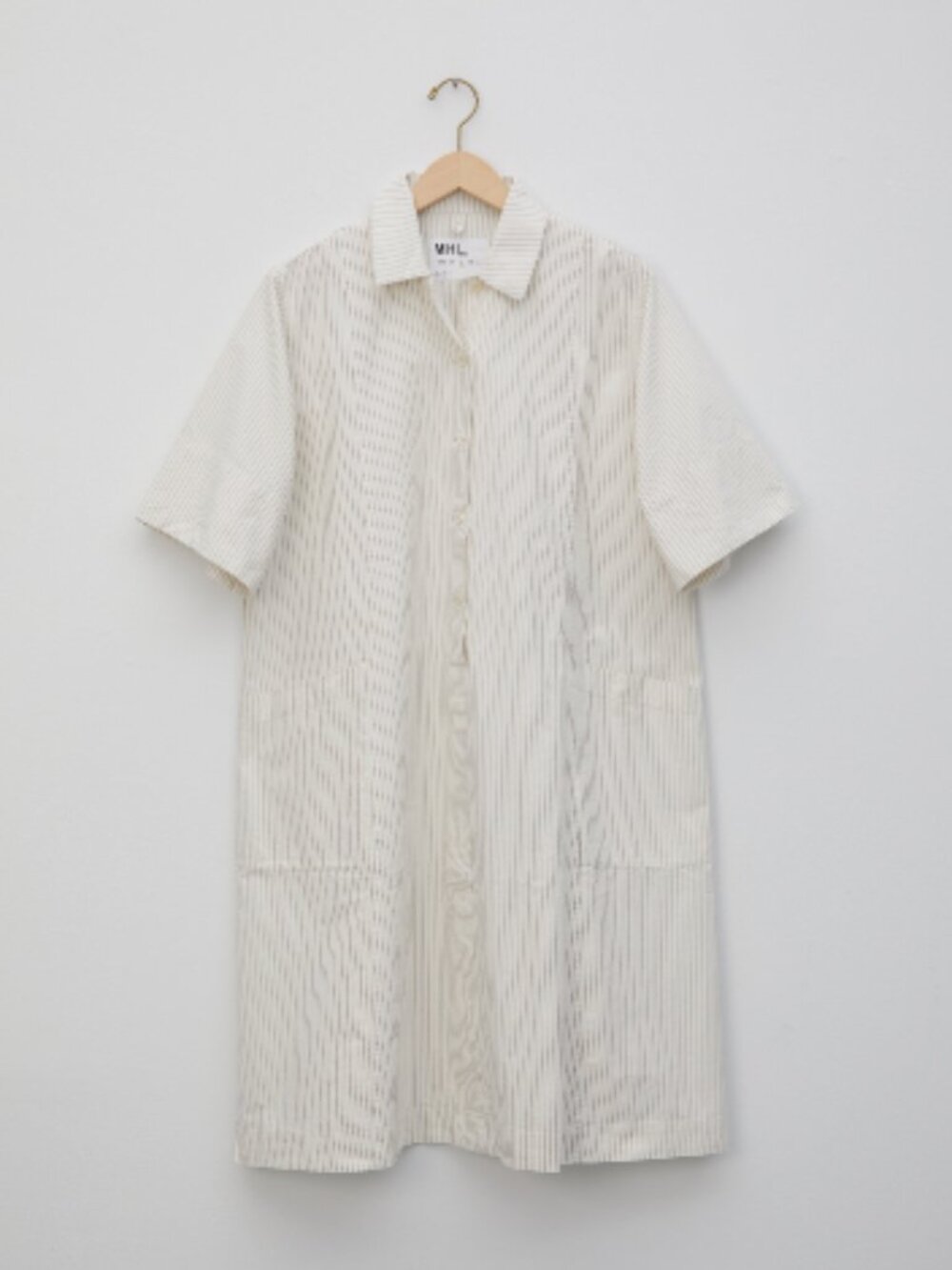 MHL by Margaret Howell Cotton Stripe Flared Shirt Dress